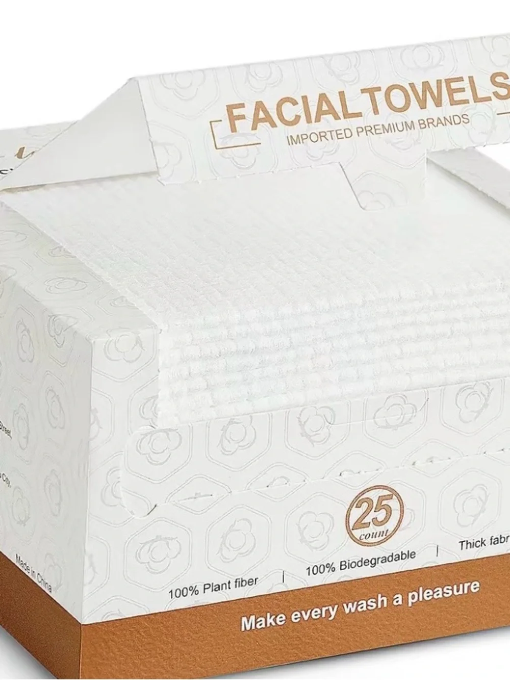 LUXU Disposable Thick Facial Towels – 25 Count | Ultra Soft Biodegradable Face